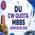 DU CW Quota MBBS Admission 2026: Registration, Fee, Eligibility, Documents
